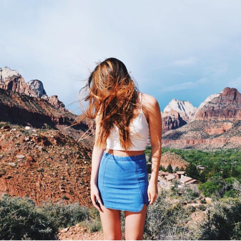 Brandy Melville Denim Raquel Skirt